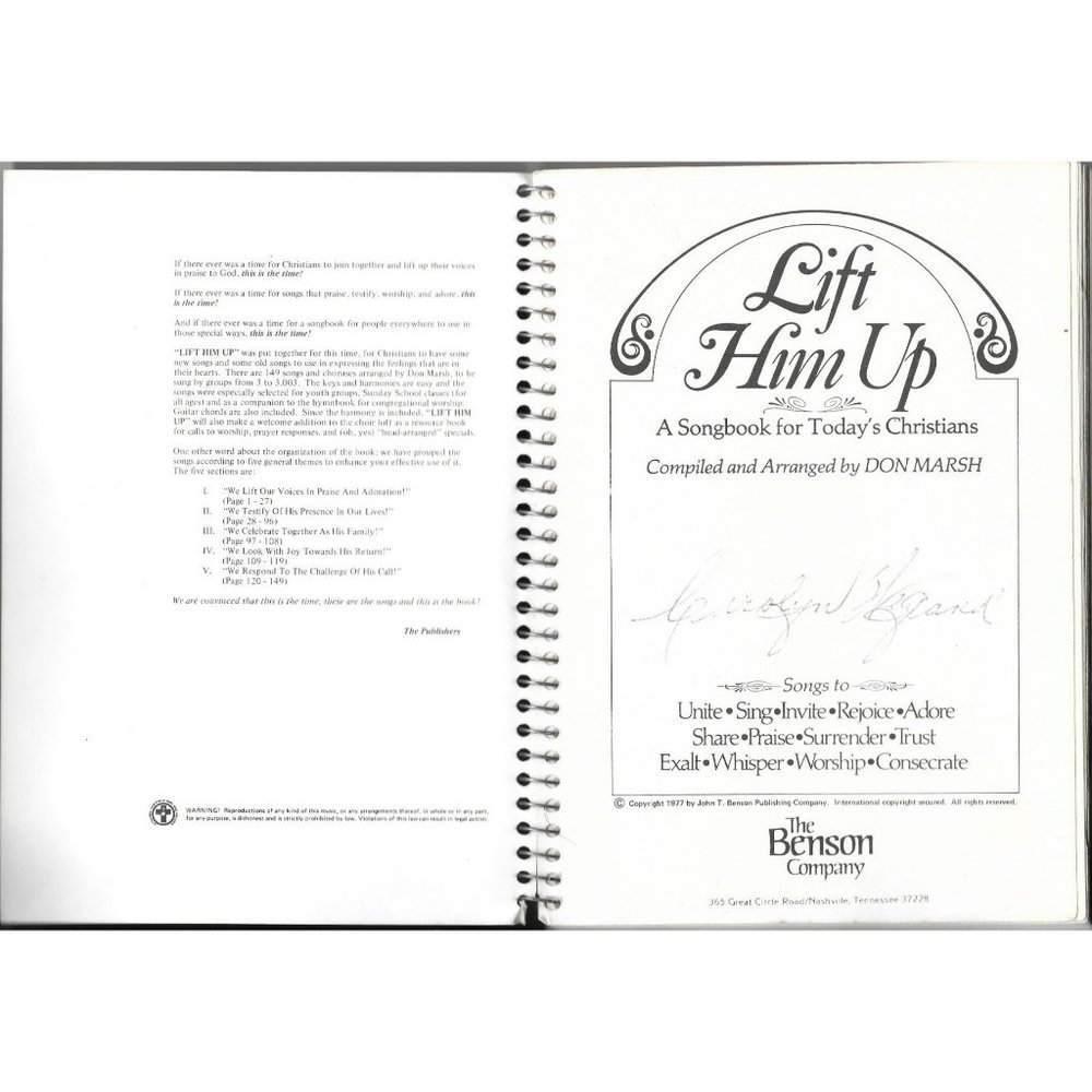Lift Him Up Songbook for Todays Christians Marsh 1977 Unite Sing Invite Rejoice - Picture 3 of 5